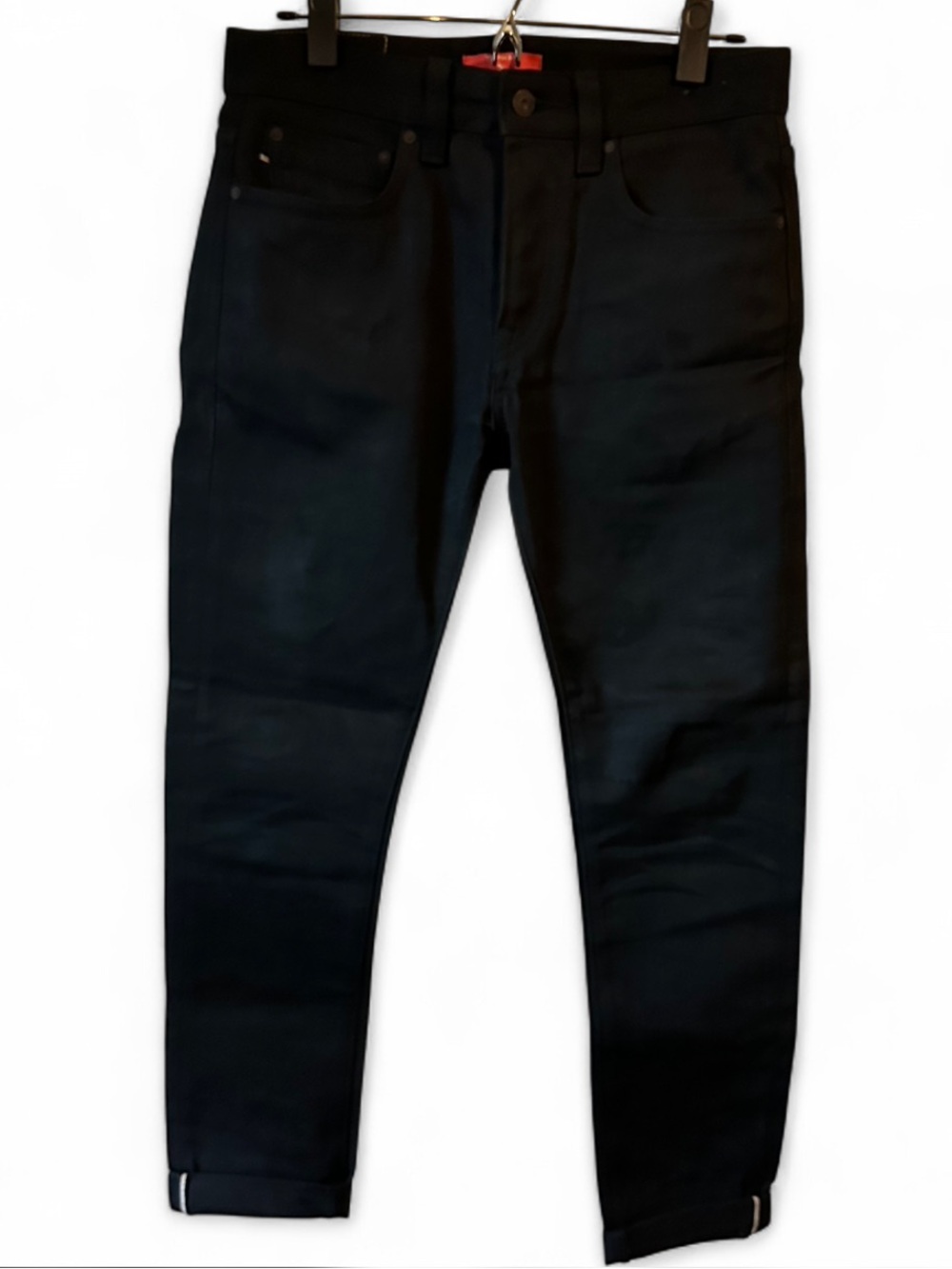 Topman Selvedge Denim Black Jeans